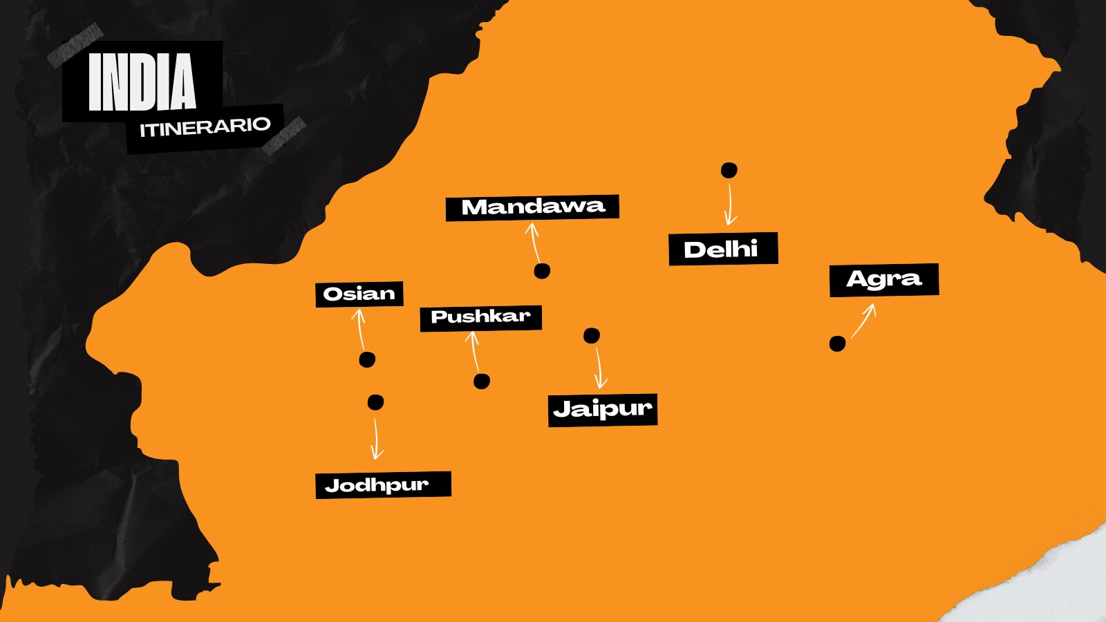 Viaggi di gruppo Esplora - India - Mappa itinerario Viaggi di gruppo Esplora - India - Mappa itinerario